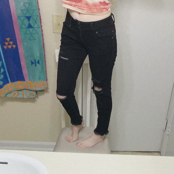 WALLFLOWER | Denim Black Frayed Jeans - Picture 4 of 9